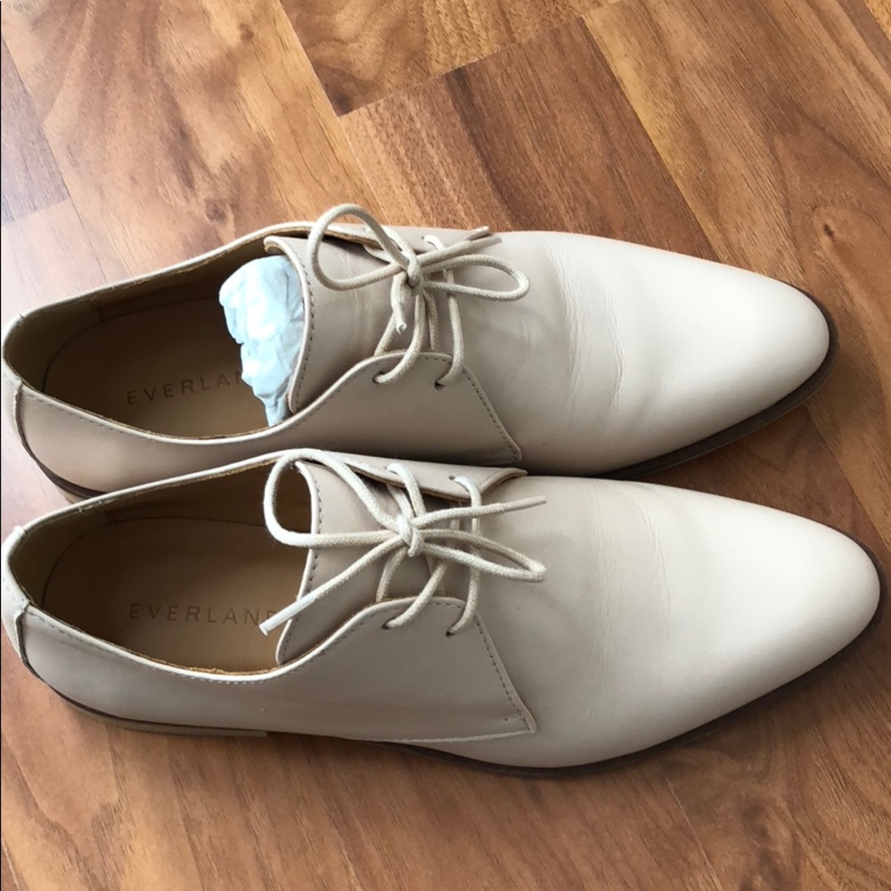 Everlane modern Oxford shoes. Color blush